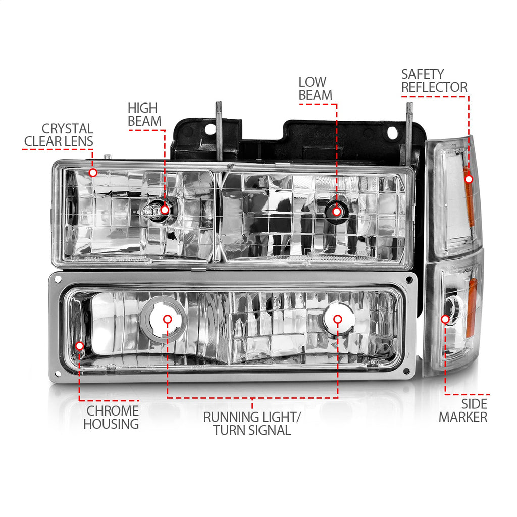 Anzo USA 111506 Crystal Headlight Set