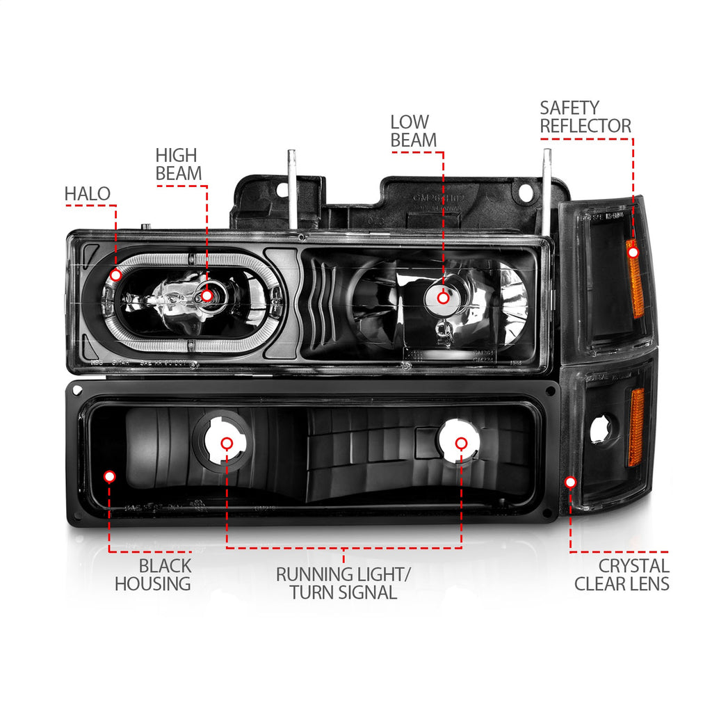 Anzo USA 111507 Crystal Headlight Set