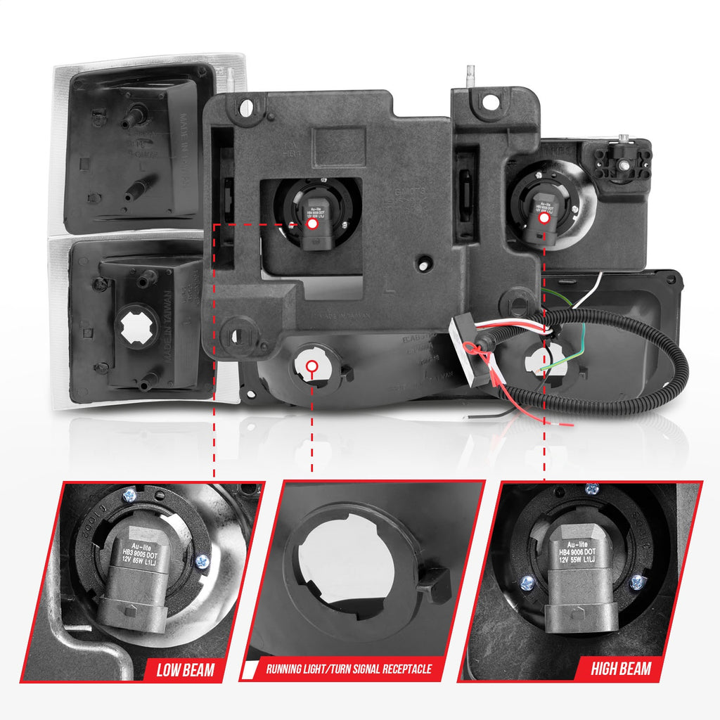 Anzo USA 111507 Crystal Headlight Set