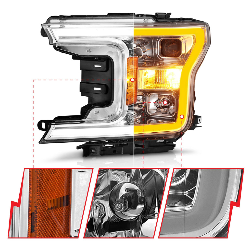 Anzo USA 111510 Projector Headlight Set Fits 18-20 F-150