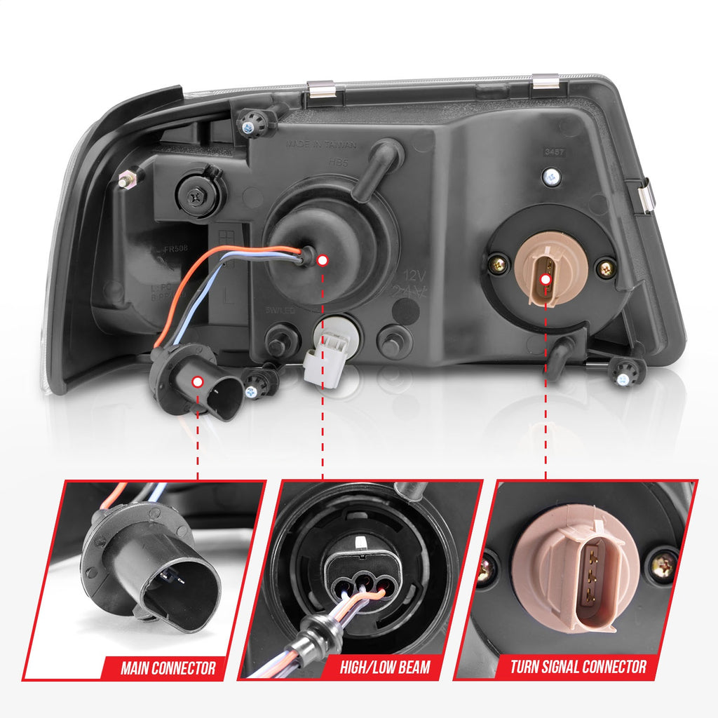 Anzo USA 111512 Crystal Headlight Set Fits 01-11 Ranger