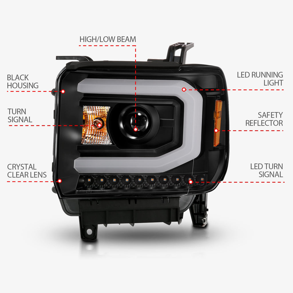 Anzo USA 111513 Projector Headlight Set w/Halo
