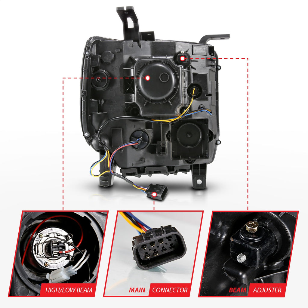 Anzo USA 111513 Projector Headlight Set w/Halo