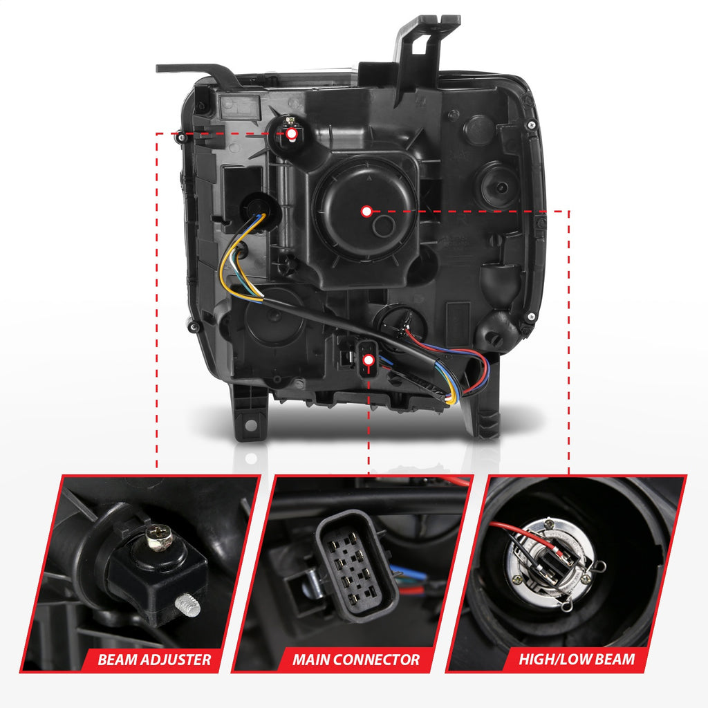 Anzo USA 111514 Projector Headlight Set w/Halo