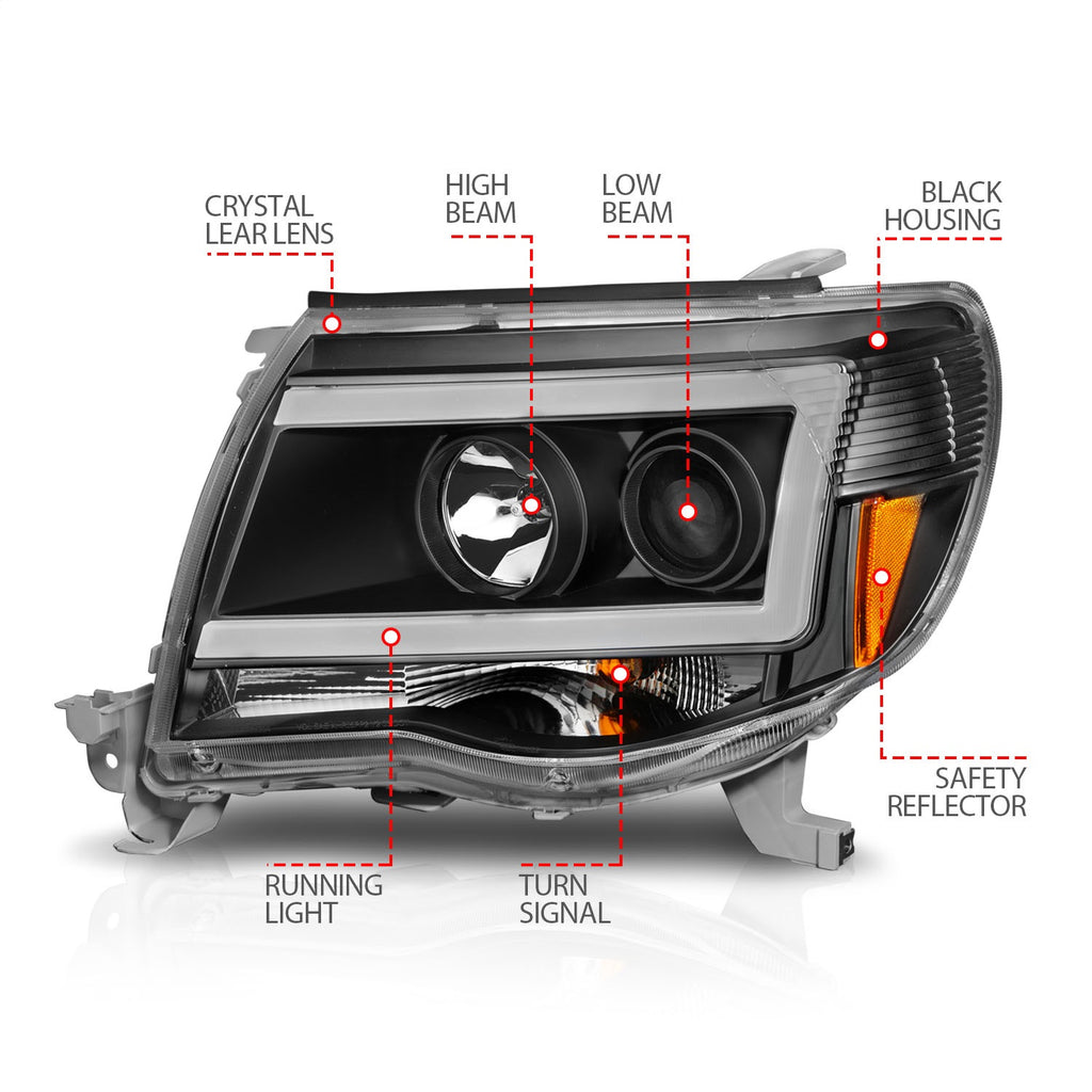 Anzo USA 111517 Projector Headlight Set Fits 05-17 Tacoma