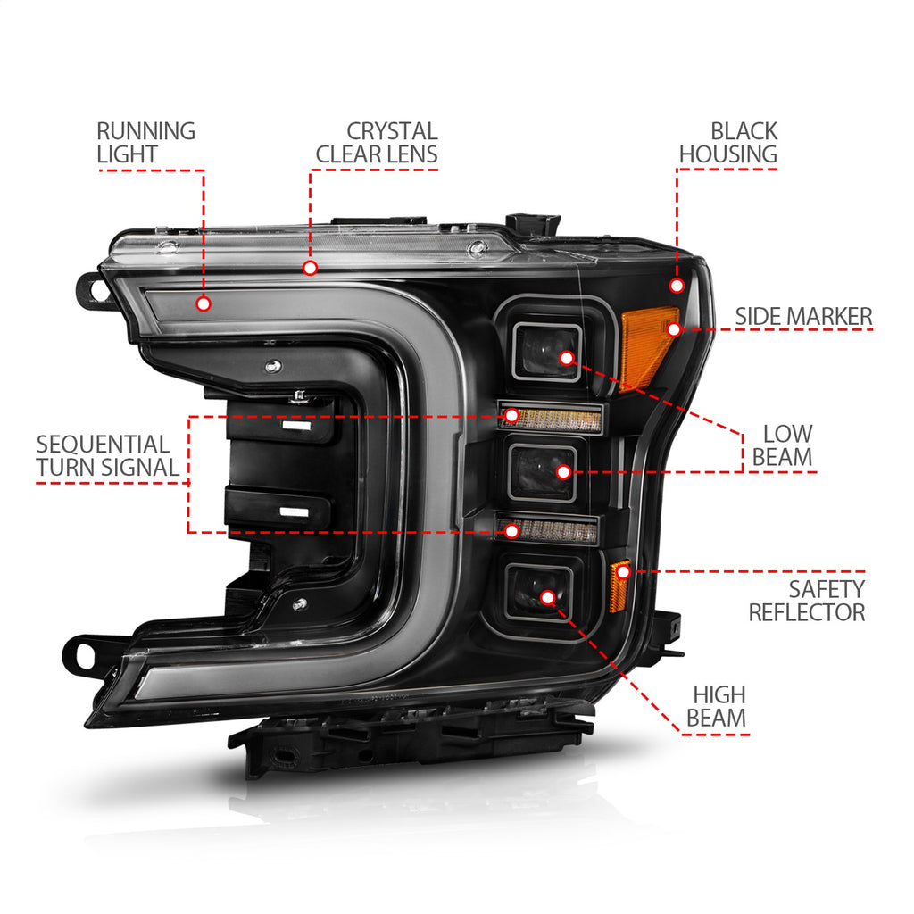 Anzo USA 111519 LED Projector Headlight Fits 18-20 F-150