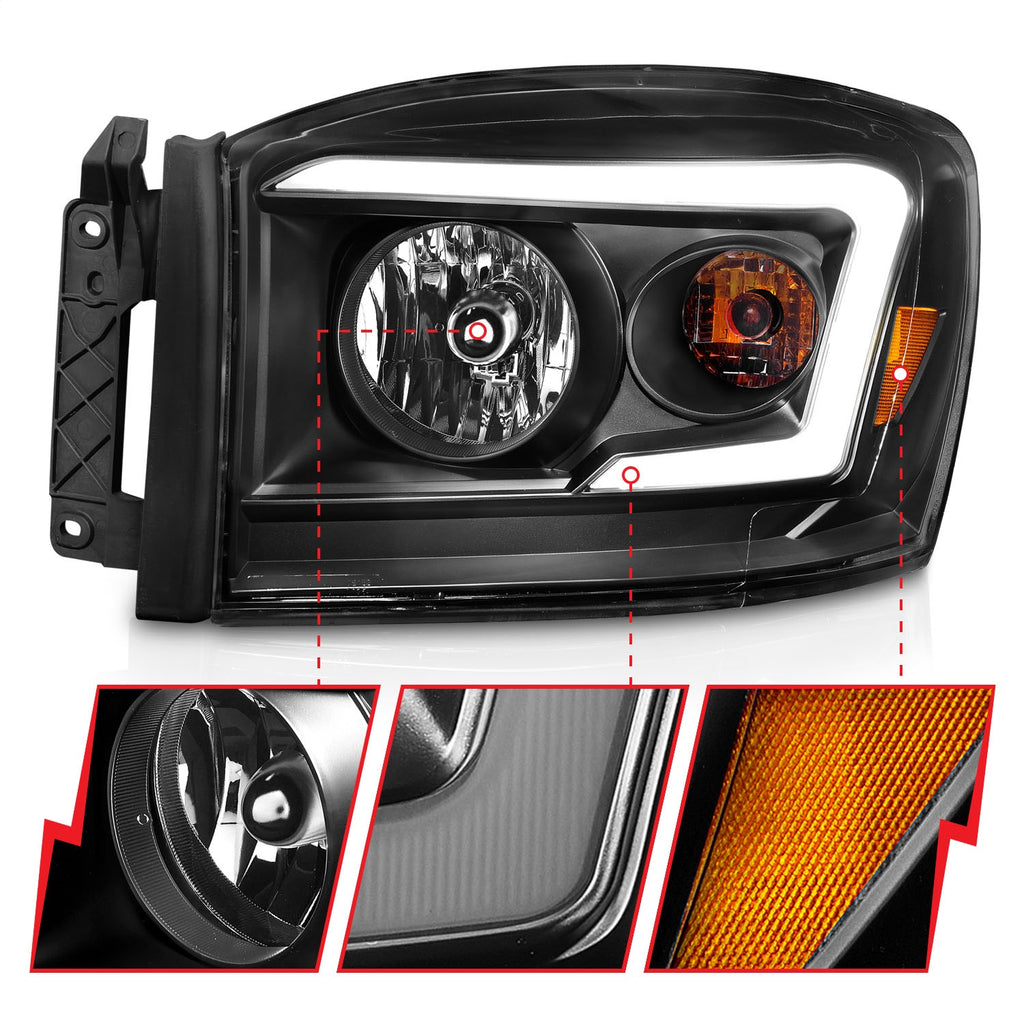 Anzo USA 111524 Crystal Headlight Set Fits 06-09 Ram 1500 Ram 2500 Ram 3500