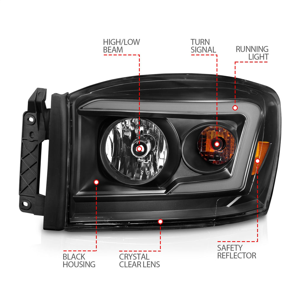 Anzo USA 111524 Crystal Headlight Set Fits 06-09 Ram 1500 Ram 2500 Ram 3500