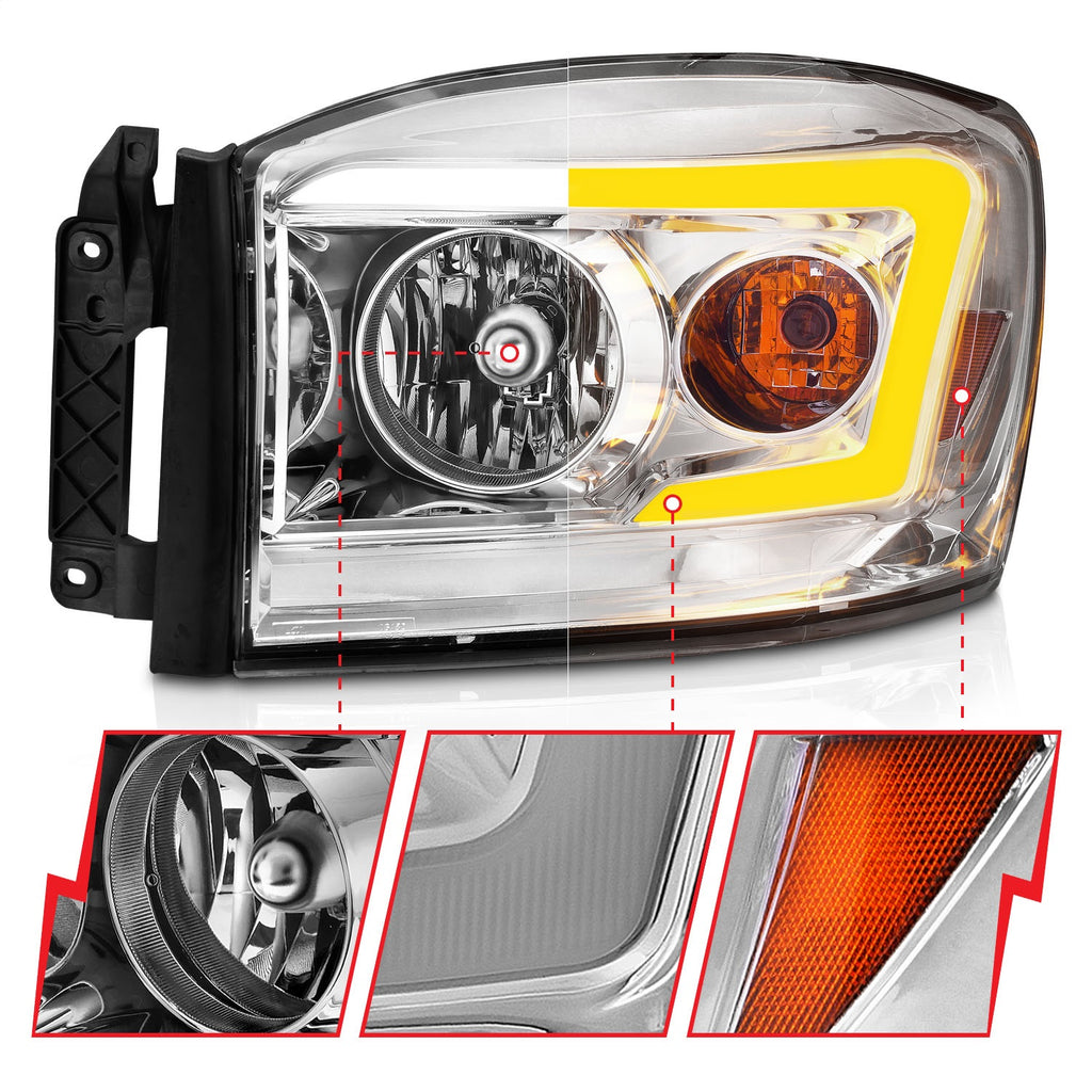 Anzo USA 111527 Crystal Headlight Set Fits 06-09 Ram 1500 Ram 2500 Ram 3500
