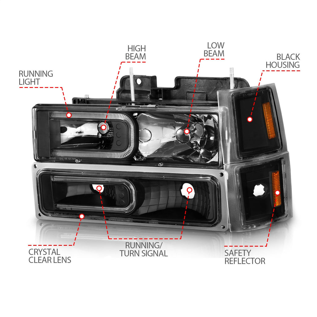 Anzo USA 111528 Crystal Headlight Set