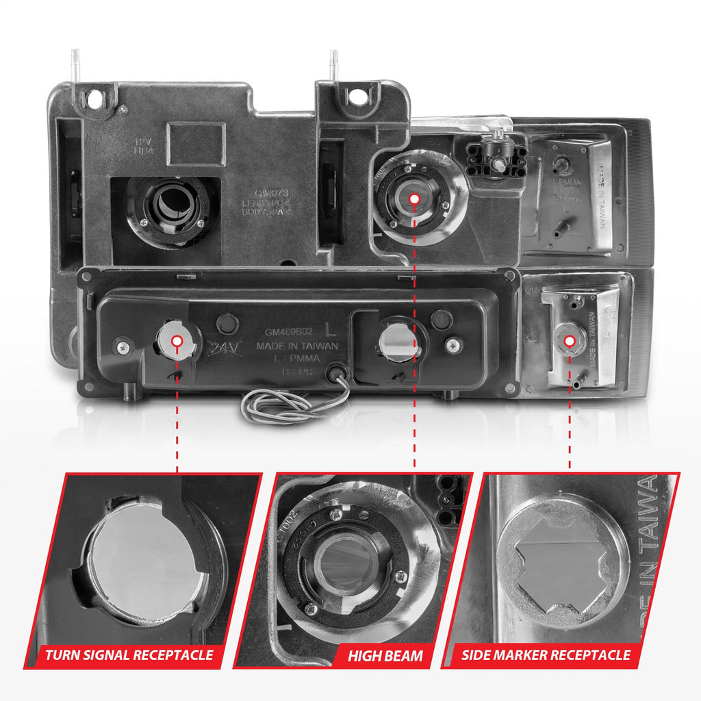 Anzo USA 111529 Crystal Headlight Set