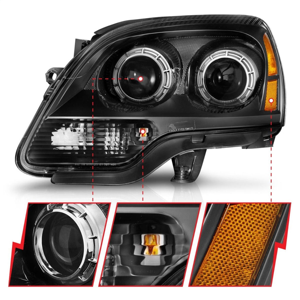 Anzo USA 111530 Projector Headlight Set Fits 07-12 Acadia