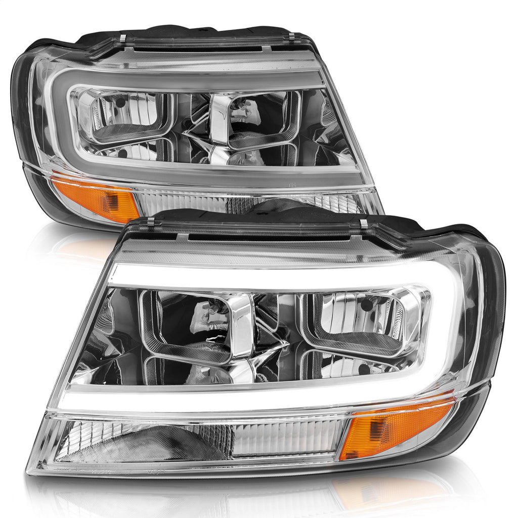 Anzo USA 111538 Crystal Headlight Set Fits 99-04 Grand Cherokee (WJ)