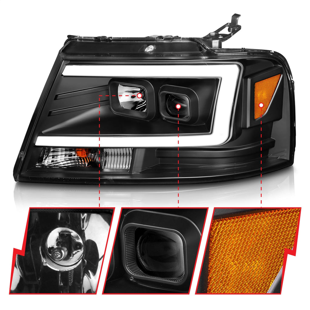 Anzo USA 111541 Projector Headlight Set Fits 04-08 F-150 Mark LT