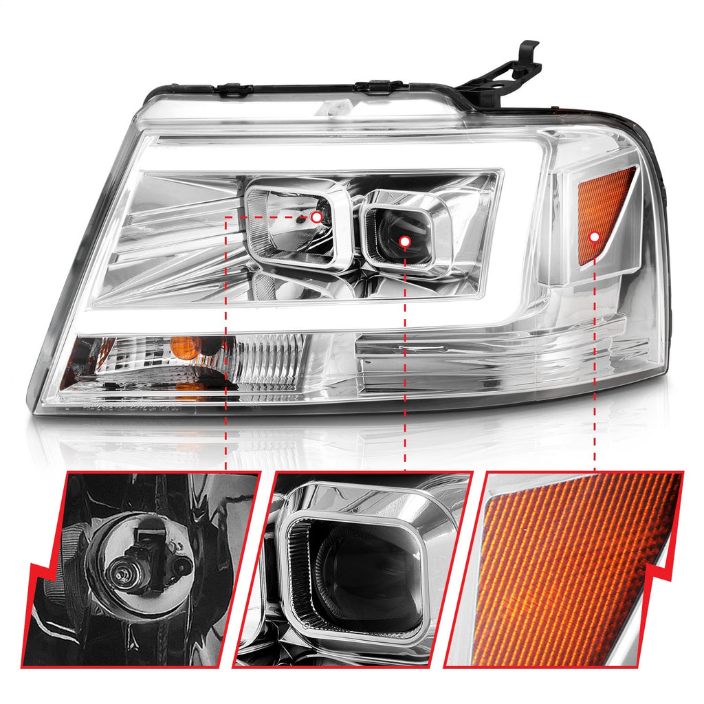 Anzo USA 111542 Projector Headlight Set Fits 04-08 F-150 Mark LT