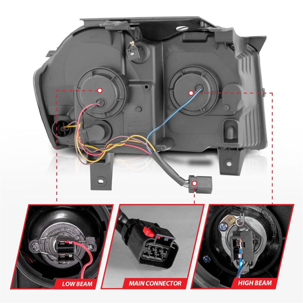 Anzo USA 111543 Projector Headlight Set Fits 05-07 Grand Cherokee (WK)