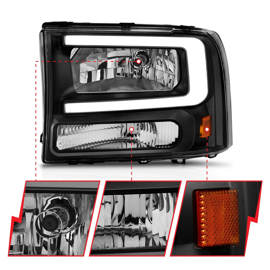 Anzo USA 111549 Crystal Headlight Set