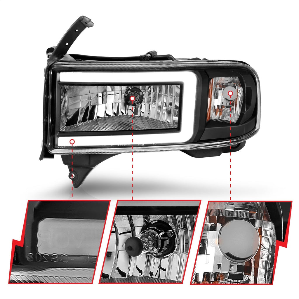 Anzo USA 111554 LED Crystal Headlight Fits 94-02 Ram 2500 Ram 3500