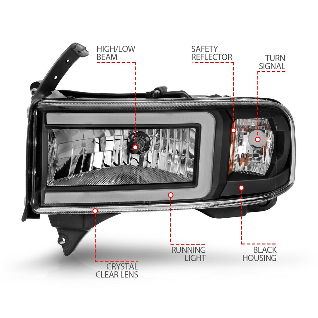 Anzo USA 111554 LED Crystal Headlight Fits 94-02 Ram 2500 Ram 3500