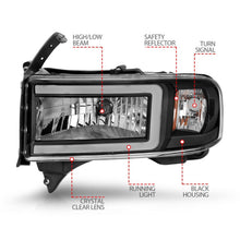 Load image into Gallery viewer, Anzo USA 111554 LED Crystal Headlight Fits 94-02 Ram 2500 Ram 3500