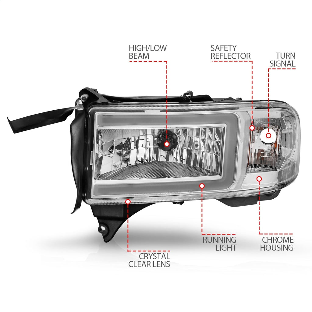 Anzo USA 111555 LED Crystal Headlight Fits 94-02 Ram 2500 Ram 3500