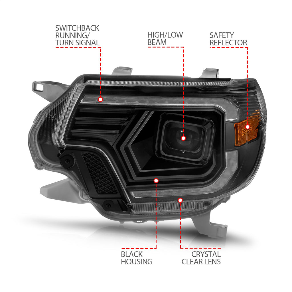 Anzo USA 111556 Projector Headlight Set Fits 12-15 Tacoma
