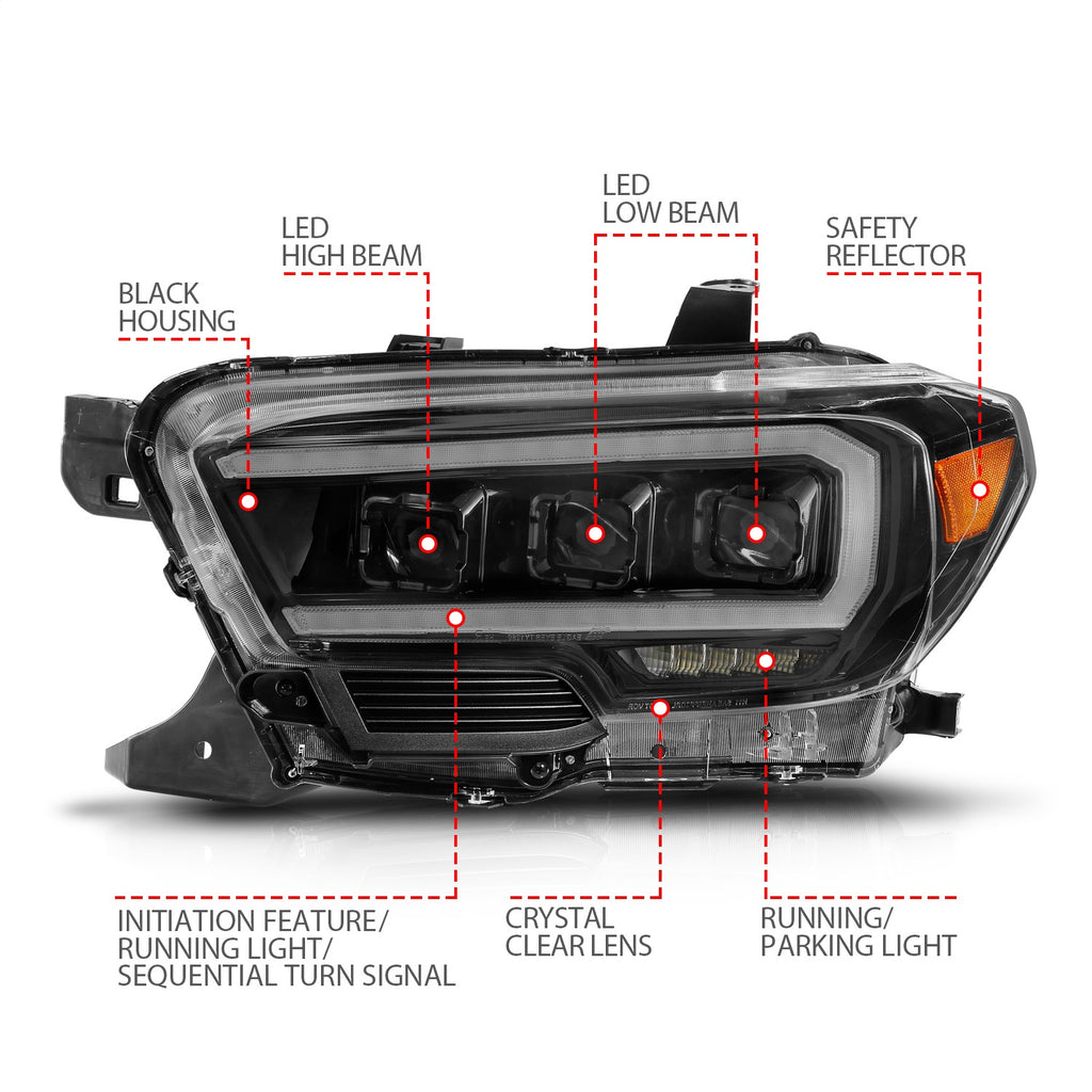 Anzo USA 111563 Projector Headlight Set Fits 16-23 Tacoma