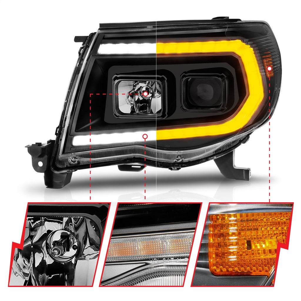 Anzo USA 111564 Projector Headlight Set Fits 05-11 Tacoma