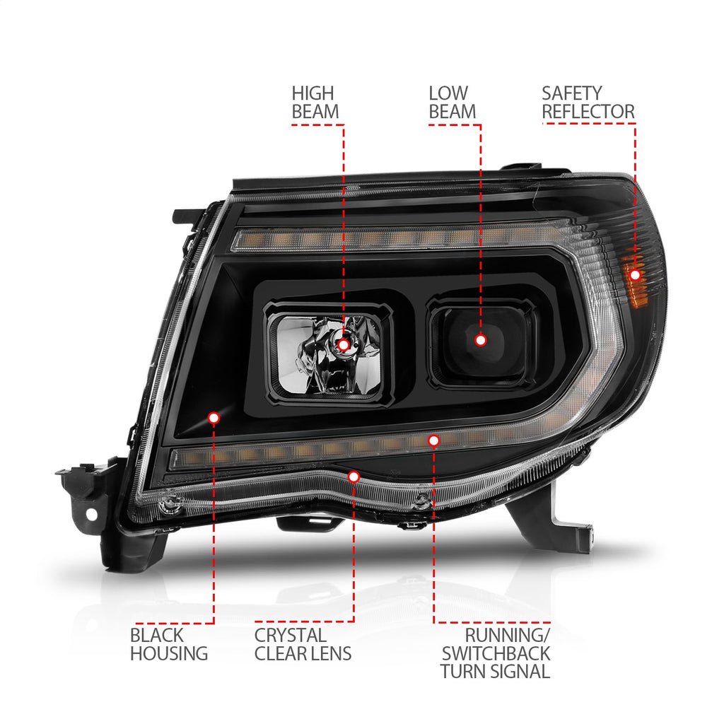 Anzo USA 111564 Projector Headlight Set Fits 05-11 Tacoma