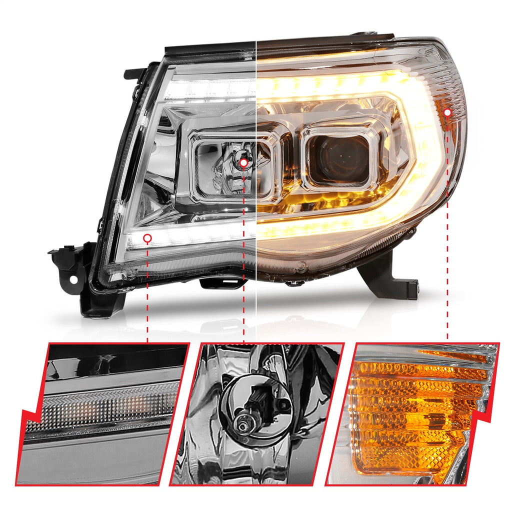 Anzo USA 111565 Projector Headlight Set Fits 05-11 Tacoma