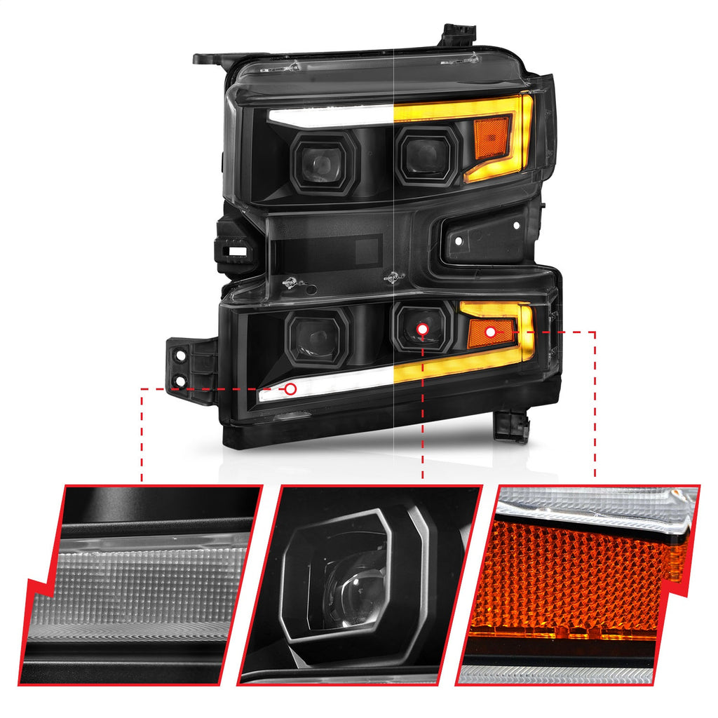 Anzo USA 111566-L LED Projector Headlight Fits 19-21 Silverado 1500