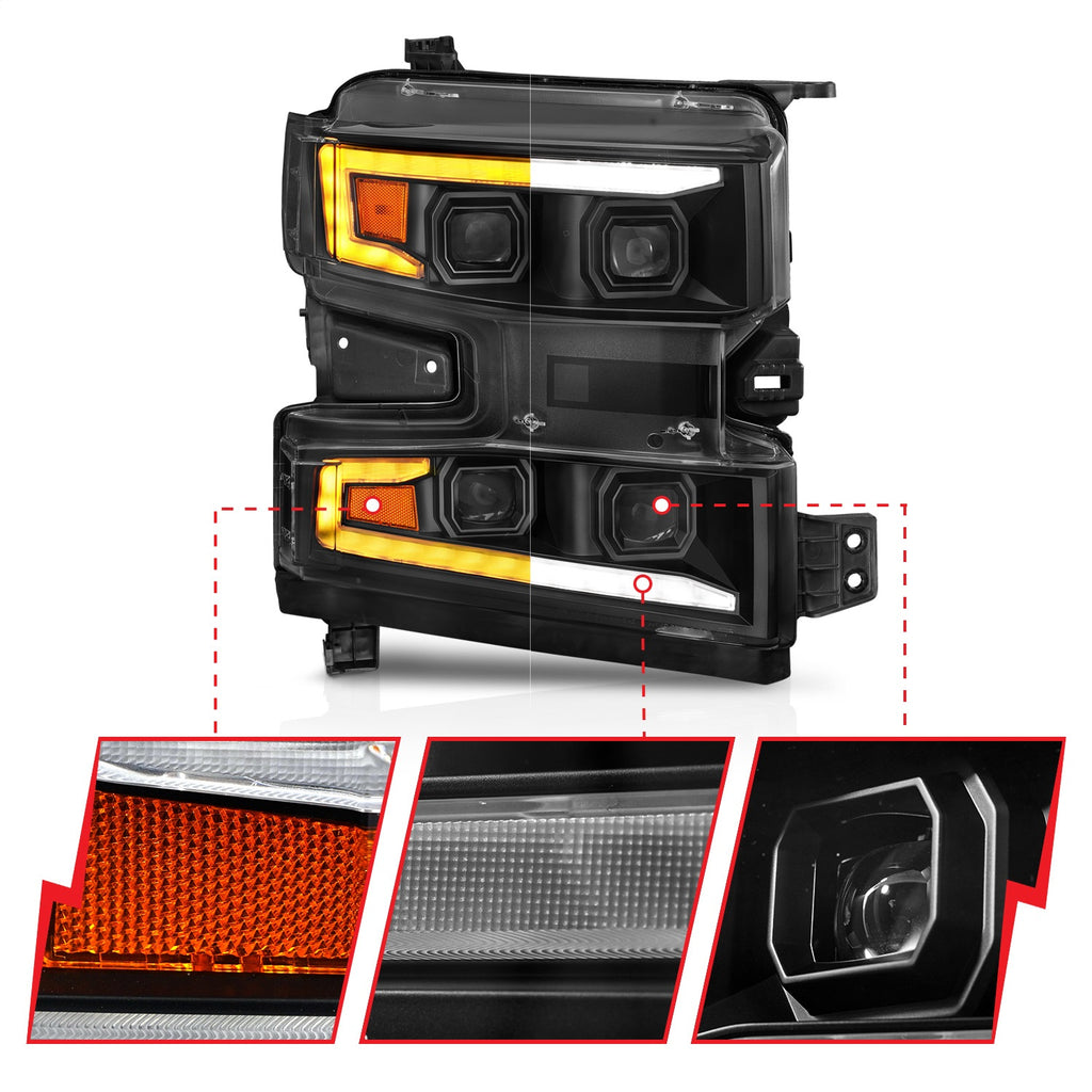 Anzo USA 111566-R LED Projector Headlight Fits 19-21 Silverado 1500
