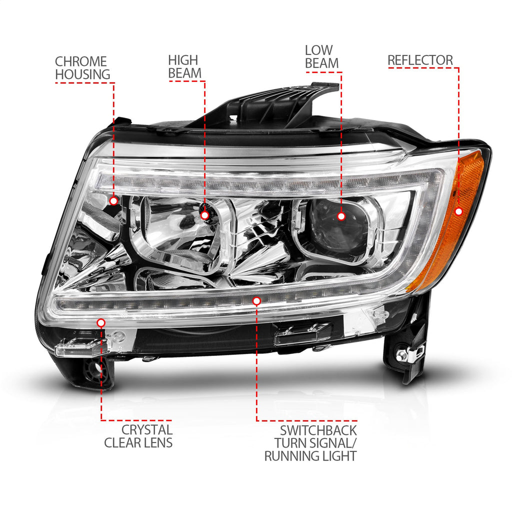 Anzo USA 111569 Projector Headlight Set Fits 11-13 Grand Cherokee (WK2)