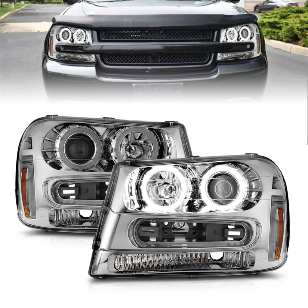 Anzo USA 111573 Projector Headlight Set w/Halo Fits Trailblazer Trailblazer EXT
