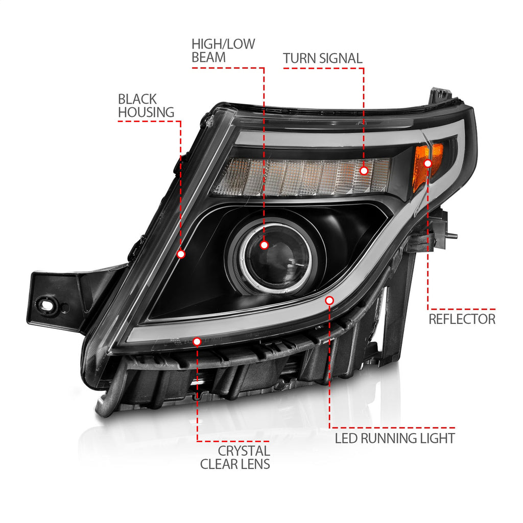 Anzo USA 111575 Projector Headlight Set Fits 11-15 Explorer
