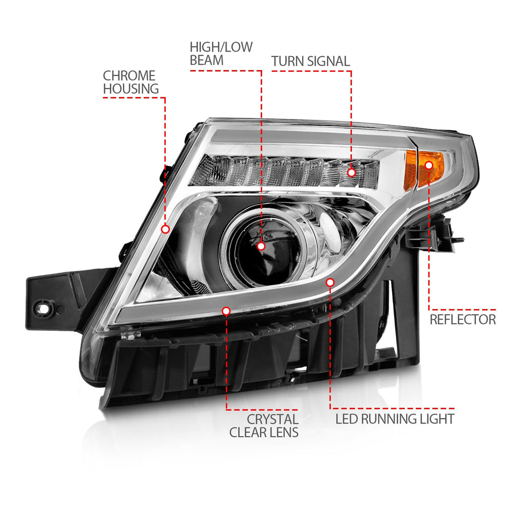 Anzo USA 111576 Projector Headlight Set Fits 11-15 Explorer