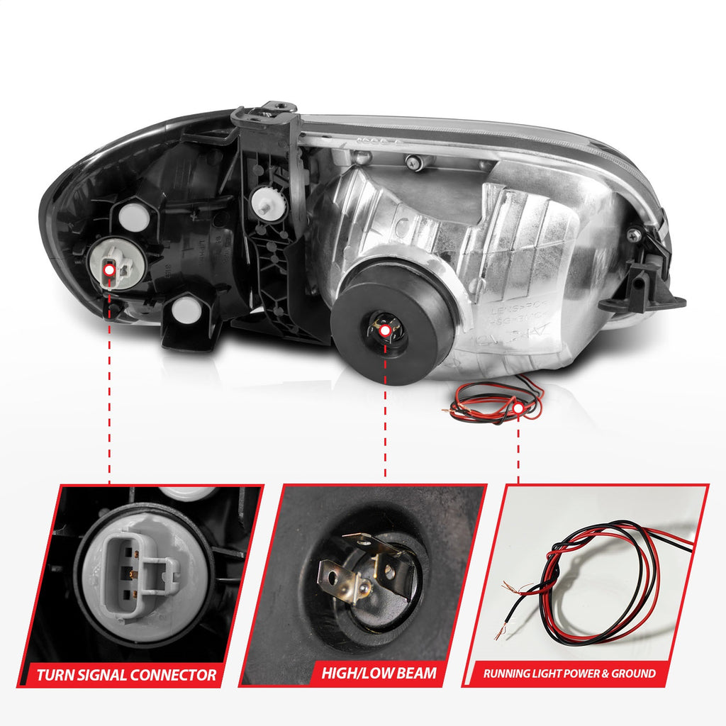 Anzo USA 111579 Crystal Headlight Set Fits 00-04 Tundra