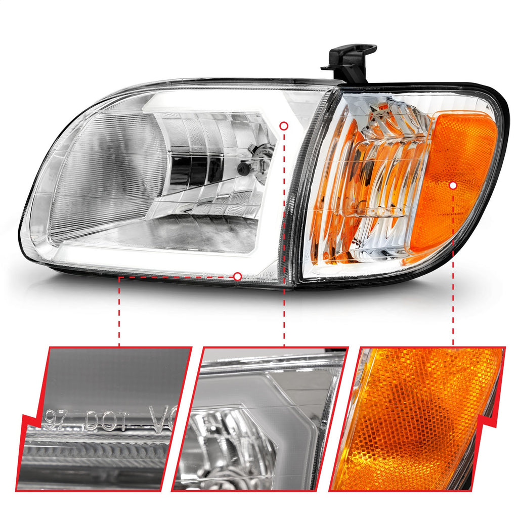 Anzo USA 111580 Crystal Headlight Set Fits 00-04 Tundra