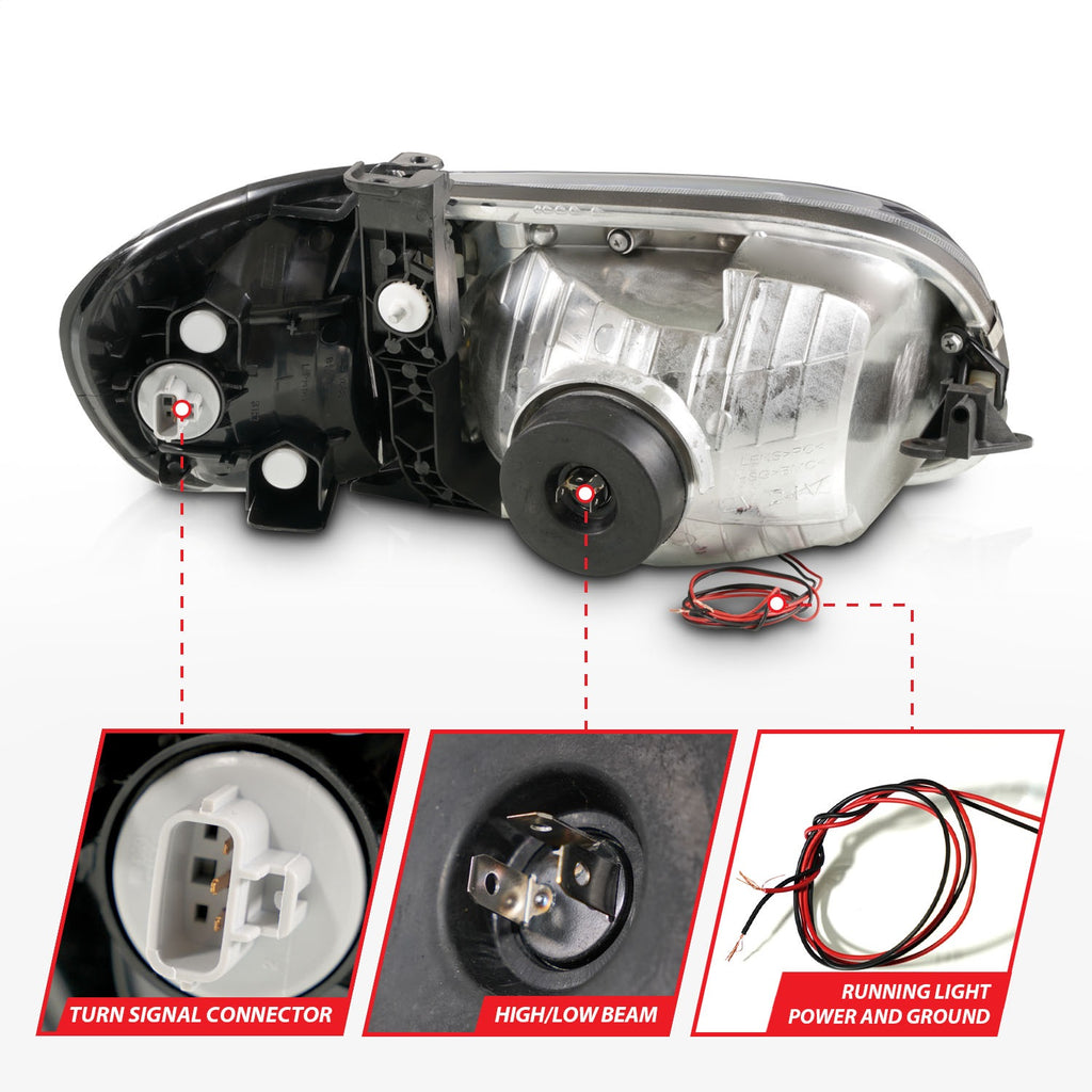 Anzo USA 111580 Crystal Headlight Set Fits 00-04 Tundra