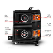 Load image into Gallery viewer, Anzo USA 111583 Projector Headlight Set w/Halo Fits 14-15 Silverado 1500