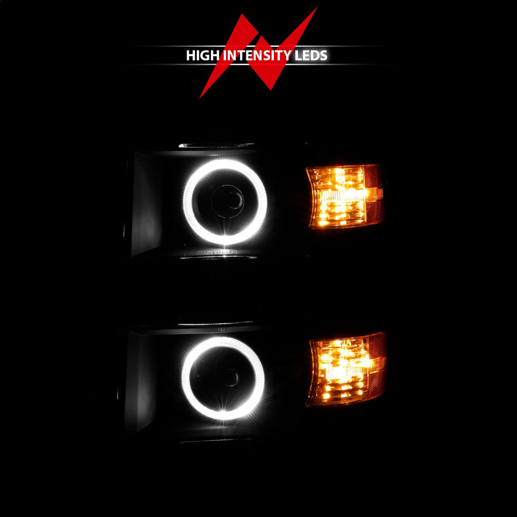 Anzo USA 111583 Projector Headlight Set w/Halo Fits 14-15 Silverado 1500