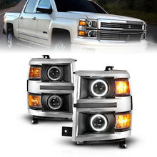 Load image into Gallery viewer, Anzo USA 111585 Projector Headlight Set w/Halo Fits 14-15 Silverado 1500
