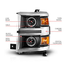 Load image into Gallery viewer, Anzo USA 111585 Projector Headlight Set w/Halo Fits 14-15 Silverado 1500