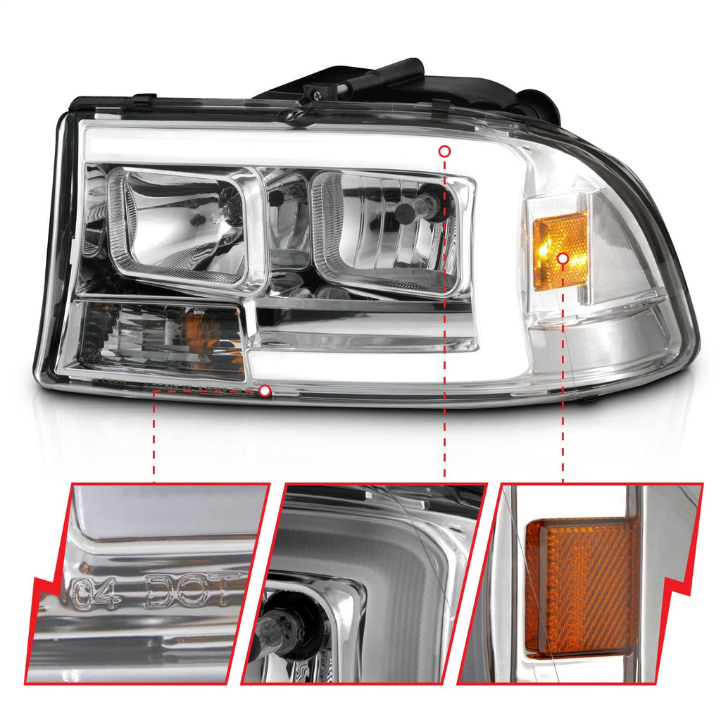 Anzo USA 111592 Crystal Headlight Set Fits 97-04 Dakota Durango