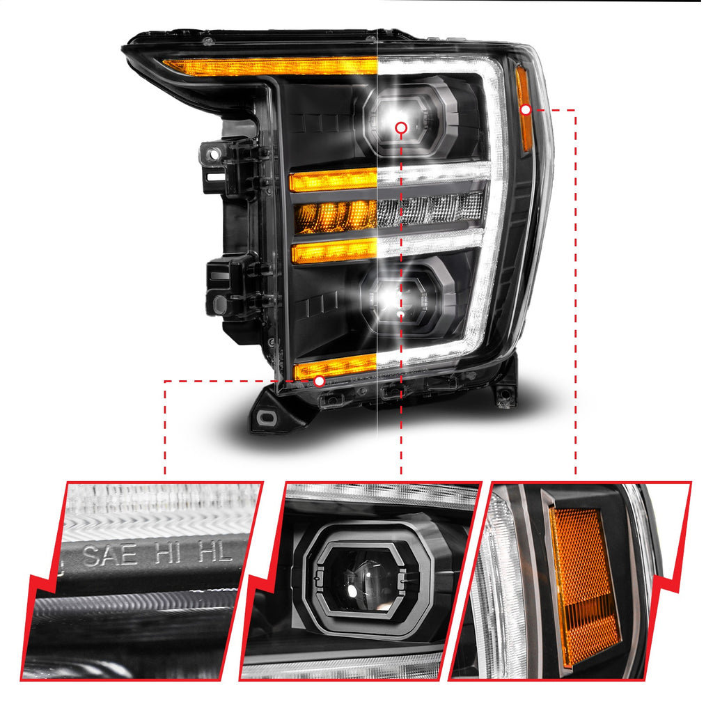 Anzo USA 111594-L LED Projector Headlight Fits 21-23 F-150