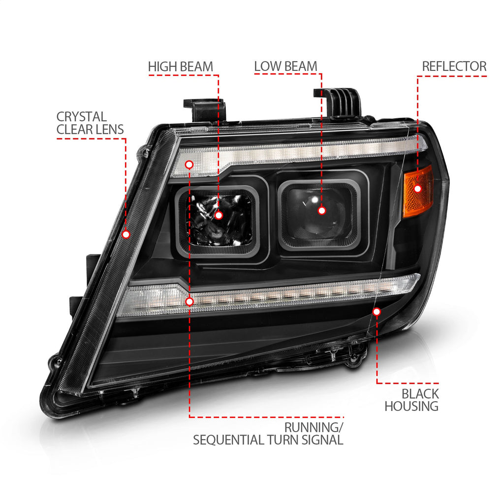 Anzo USA 111597 Projector Headlight Set Fits 09-21 Frontier