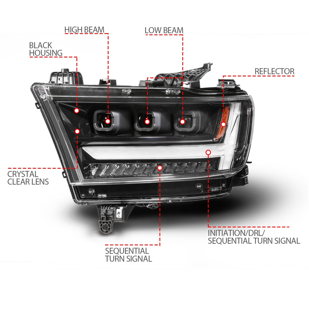 Anzo USA 111621-L LED Projector Headlight Fits 19-23 1500