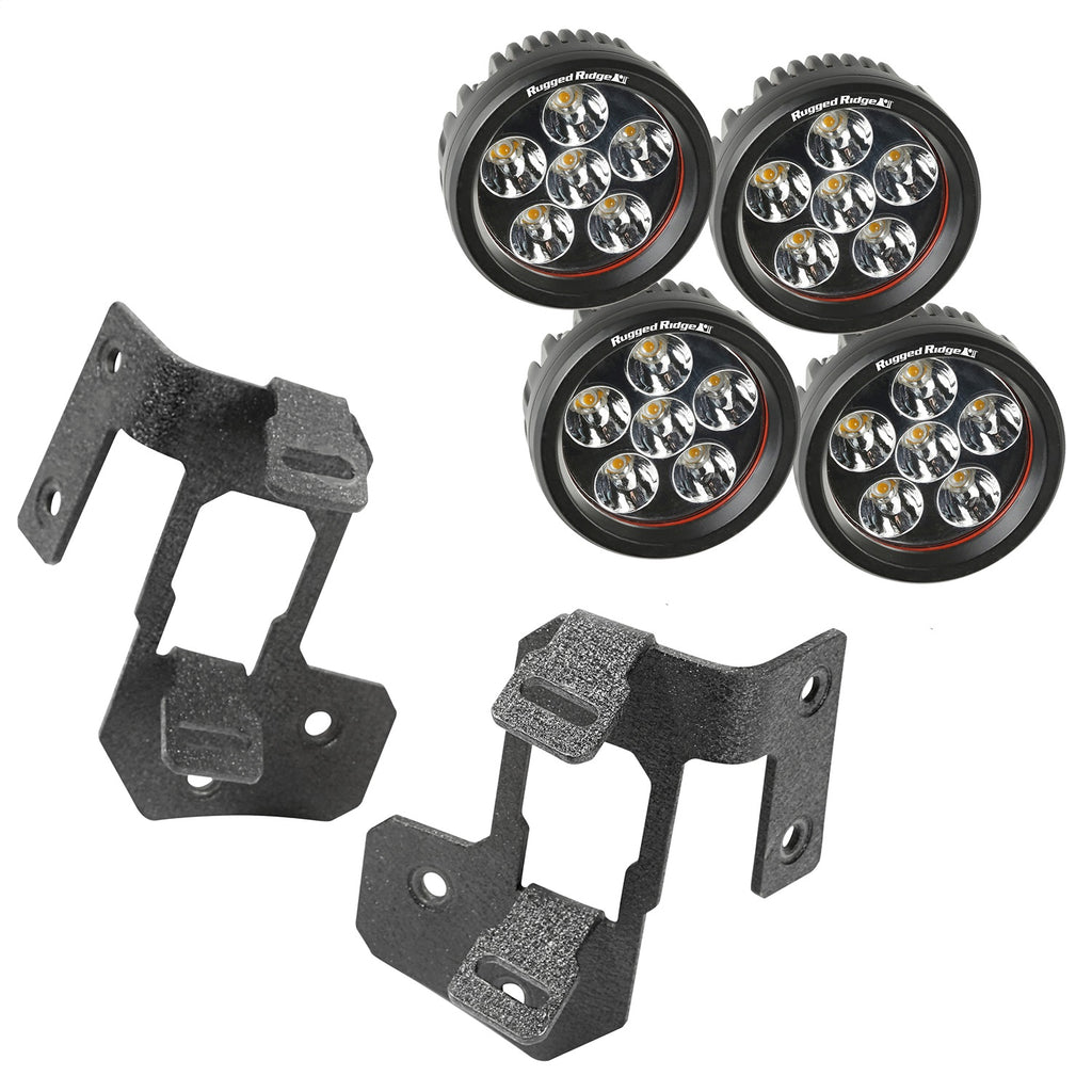 Rugged Ridge 11232.34 A-Pillar Light Kit Fits 07-18 Wrangler (JK)