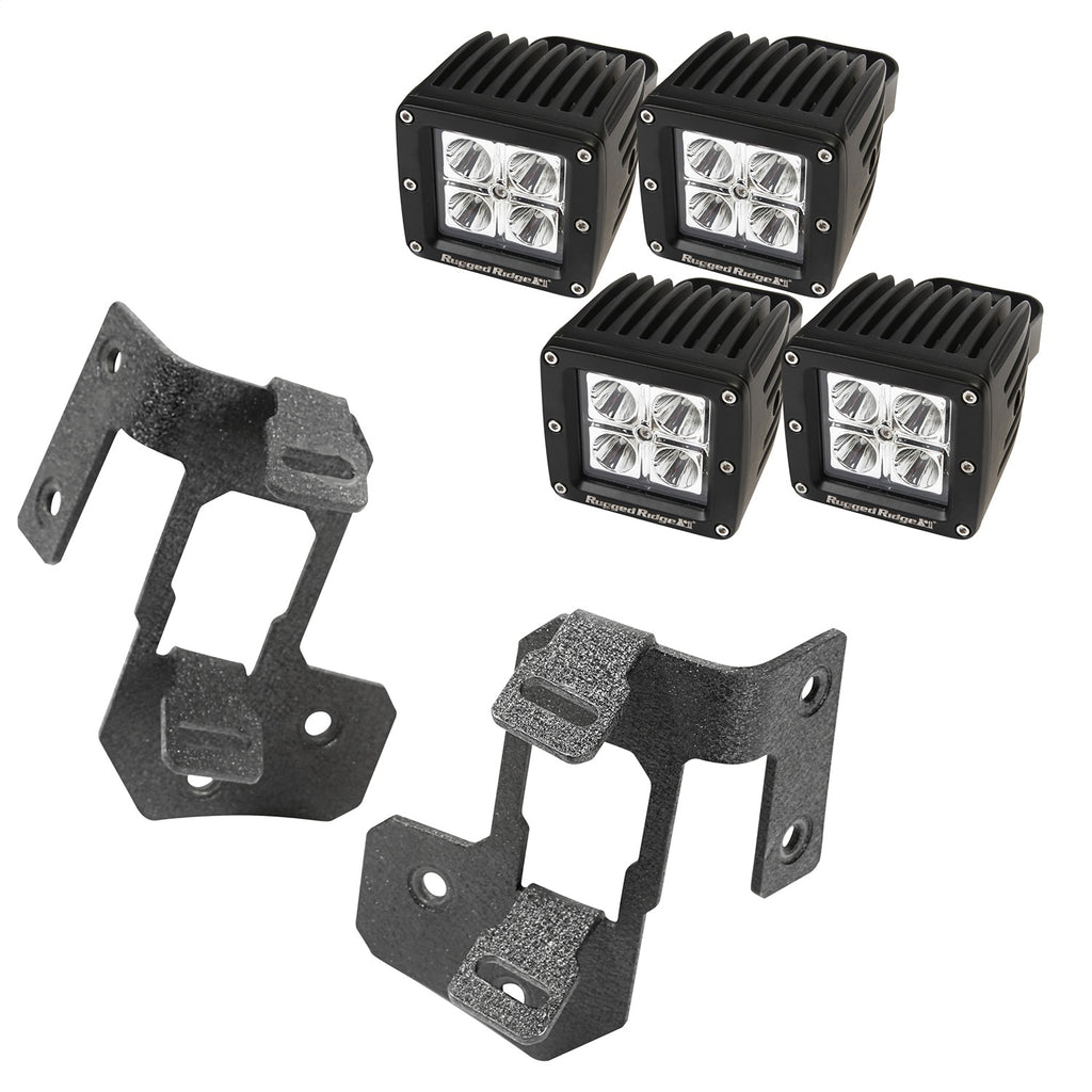 Rugged Ridge 11232.35 A-Pillar Light Kit Fits 07-18 Wrangler (JK)