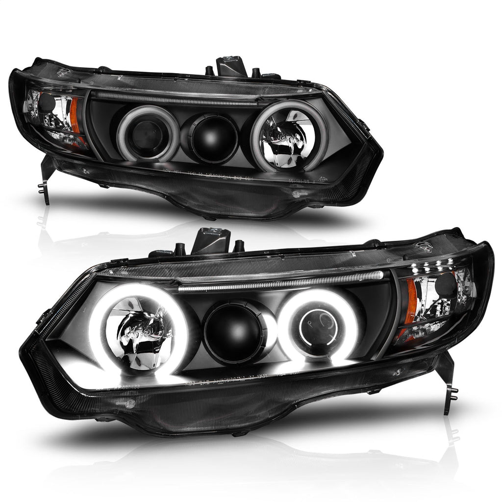 Anzo USA 121062 Projector Headlight Set w/Halo Fits 06-11 Civic